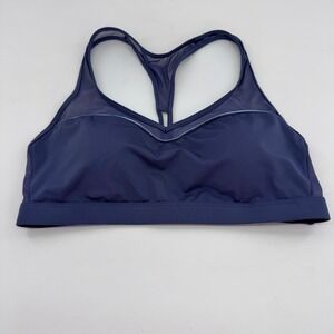Victoria Sport Racerback Mesh Back Sports Bra Blue Workout Athletic Top Sz L